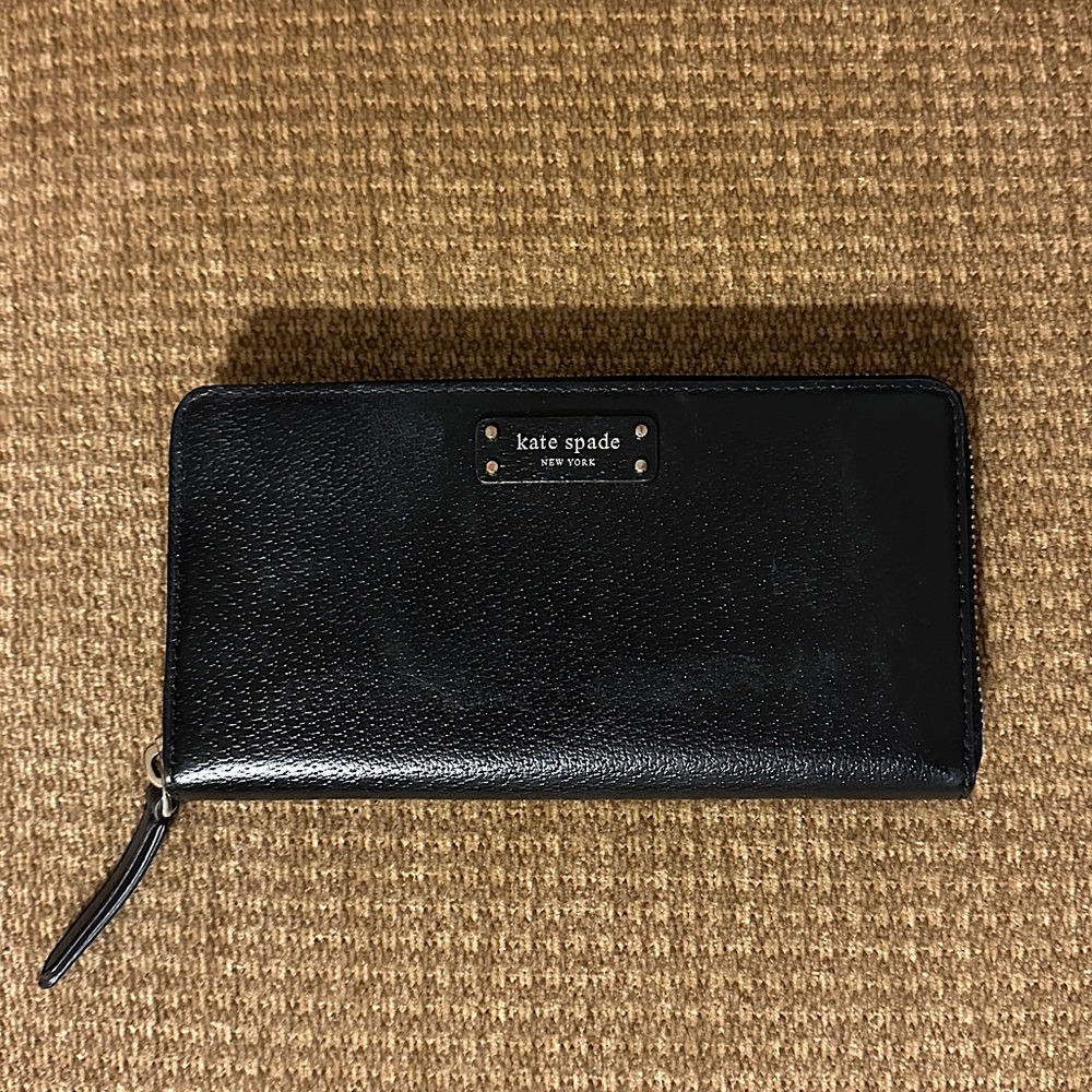 Kate Spade Black Continental Wallet Large LIKE NEW